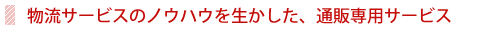 物流サービスのノウハウを生かした、通販専用サービス